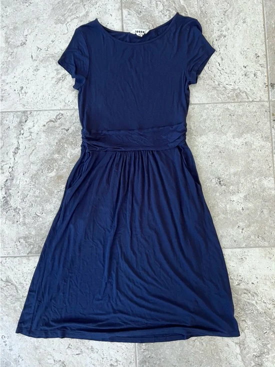 Boden Amelie Jersey Cap Sleeve Jersey Swingy Pockets Dress in Navy Blue, size 6R - Picture 10 of 11